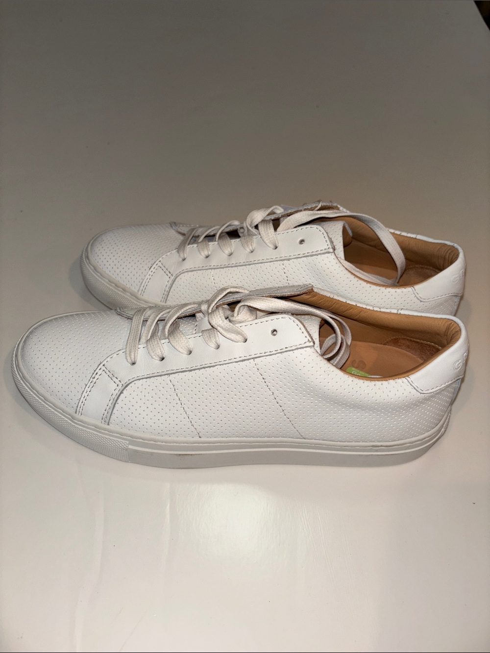 Greats White Perforated Leather Sneakers - Casual Lace-Up Made in Italy